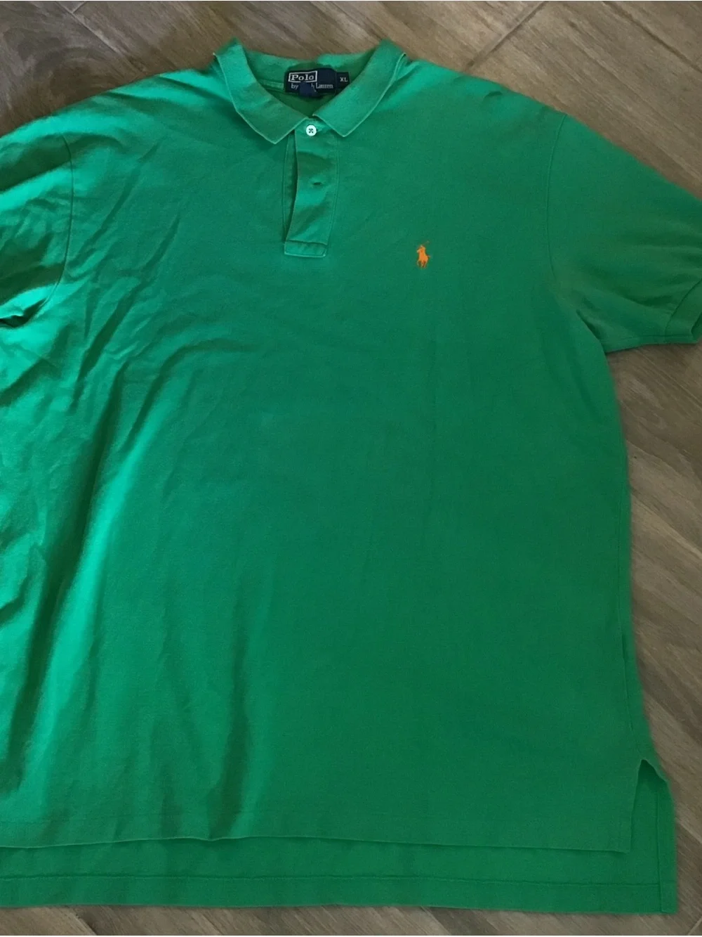 Ralph Lauren Green Polo with Orange Pony Embroidery
